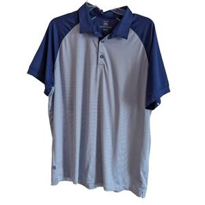 Mizzen Main XL Versa Performance Golf Polo Striped Blue Trim Fit Extra Large‎